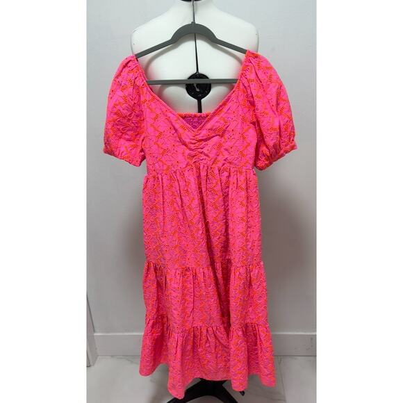 Lilly Pulitzer Kina Babydoll Eyelet Midi Dress - Picture 1 of 5